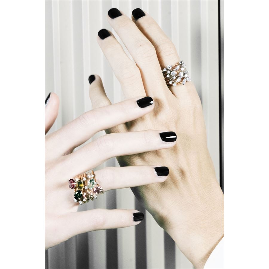 Set of 5 'Balance' rings with tourmalines BALANCE | SET 5 ANTORM AU9R CT 0,27